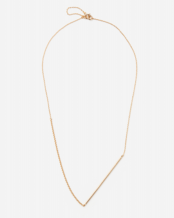 Line Necklace_Single V-shape (color:Gold) | シルバーネックレス