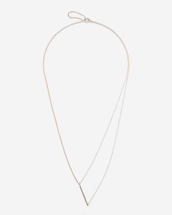 Line Necklace_Double V-shape (color:Silver) | シルバーネックレス