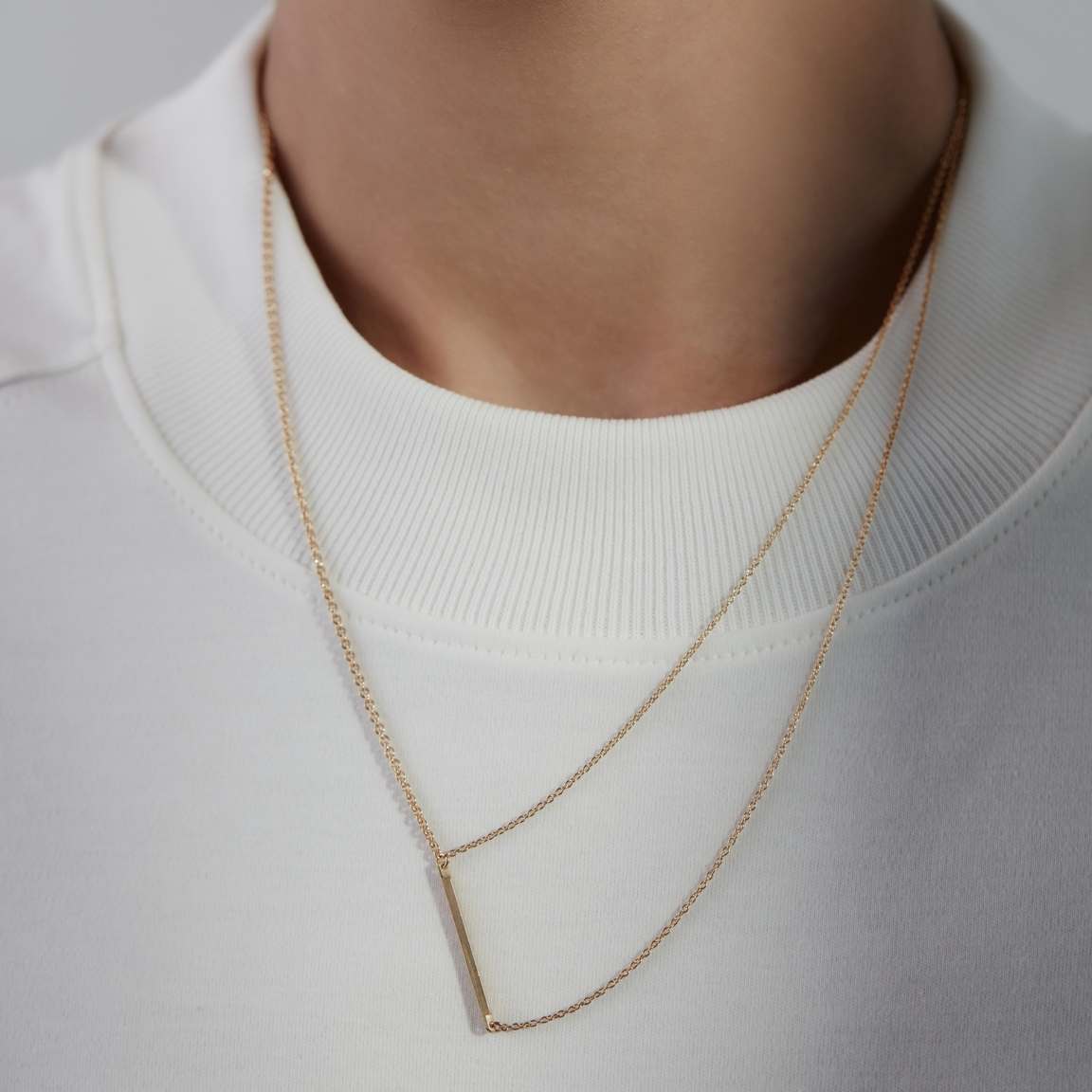 naoko ogawa ( ナオコオガワ ) Line Necklace_Double V-shape