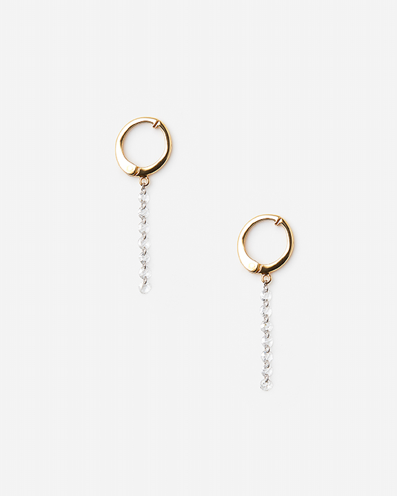 Diamond Earrings | 雨雪7粒 ローズカットダイヤイヤリング