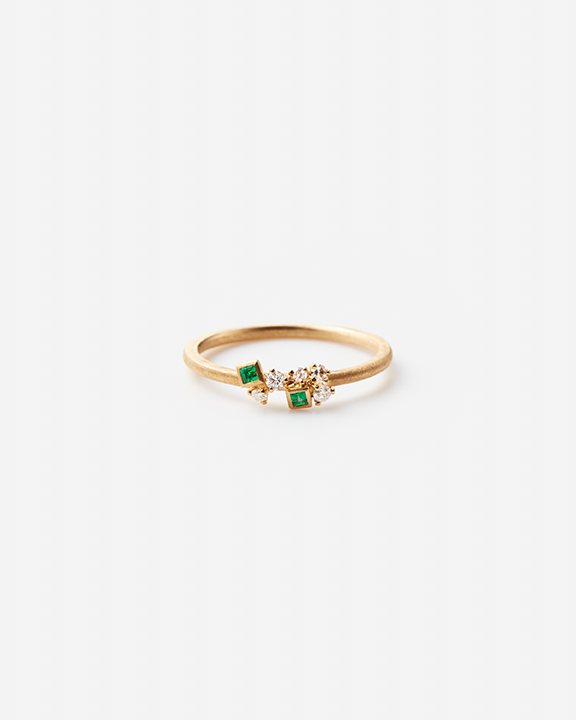 Emerald Ring |  エメラルド 野花のリング 