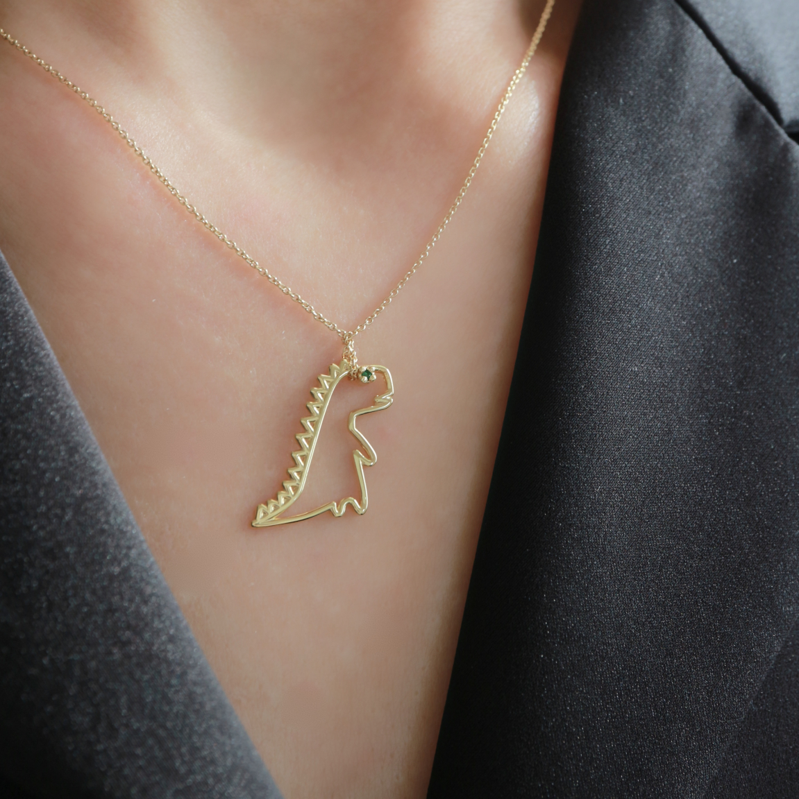 美品ALIITA DINO エメラルド ネックレス ALIITA（アリータ）DINO Emerald Necklace | 恐竜 エメラルド