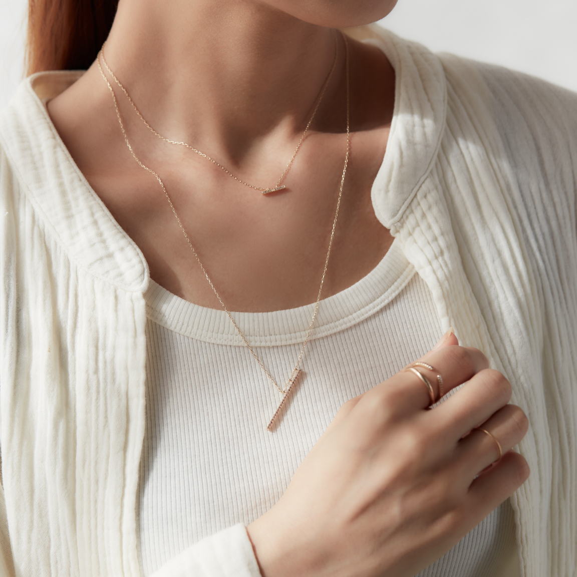 美品　ヒロタカ　ダイヤモンド　ネックレス　Lサイズ Hirotaka（ヒロタカ) GOSSAMER Obliqueness Diamond Necklace