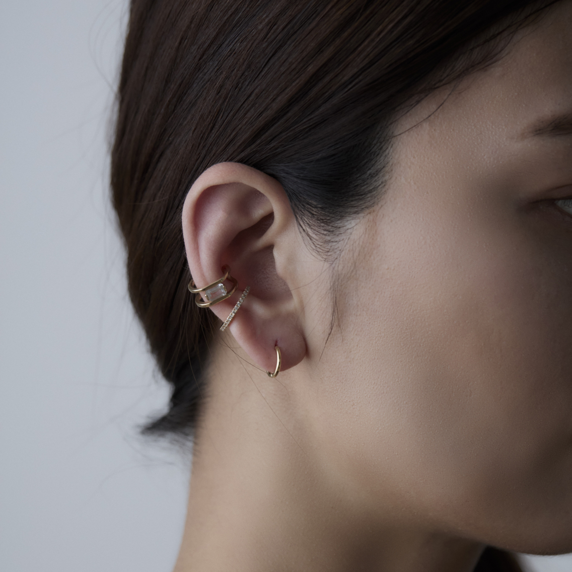 Hirotaka ヒロタカ / Manhattan イヤーカフ Hirotaka（ヒロタカ) Manhattan Octagoncut Ear Cuff | ゴールド