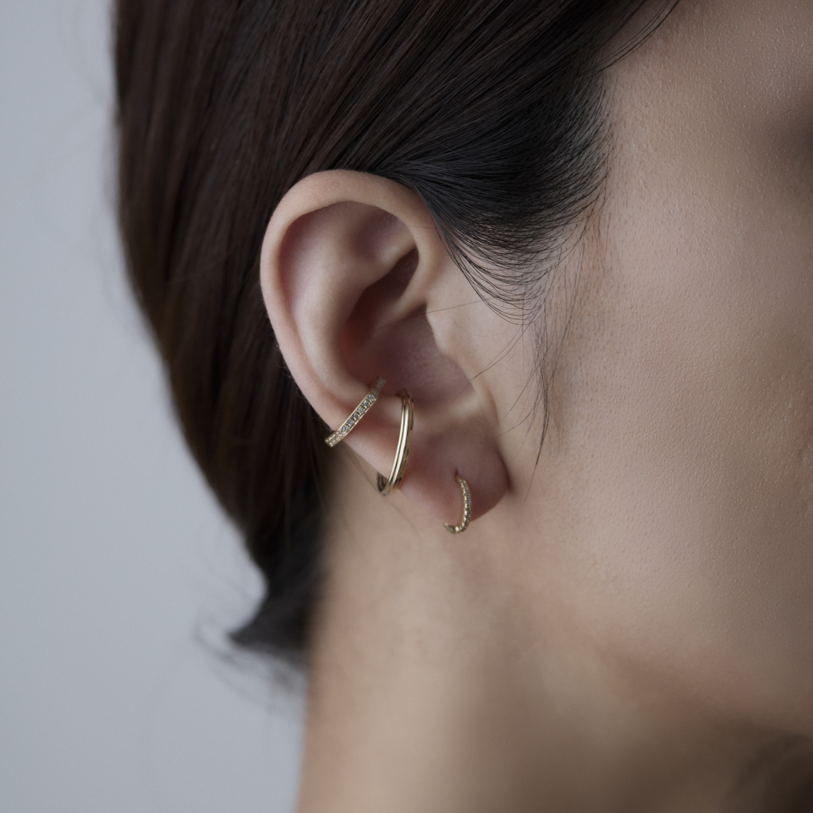 Hirotaka ヒロタカ マンハッタンピアス Hirotaka（ヒロタカ) MANHATTAN Diamond Hoop Earring M