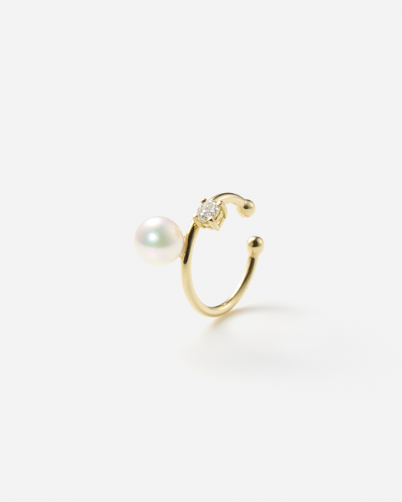 Akoya Pearl, Diamond Ear Cuff  | ѡ  䥫