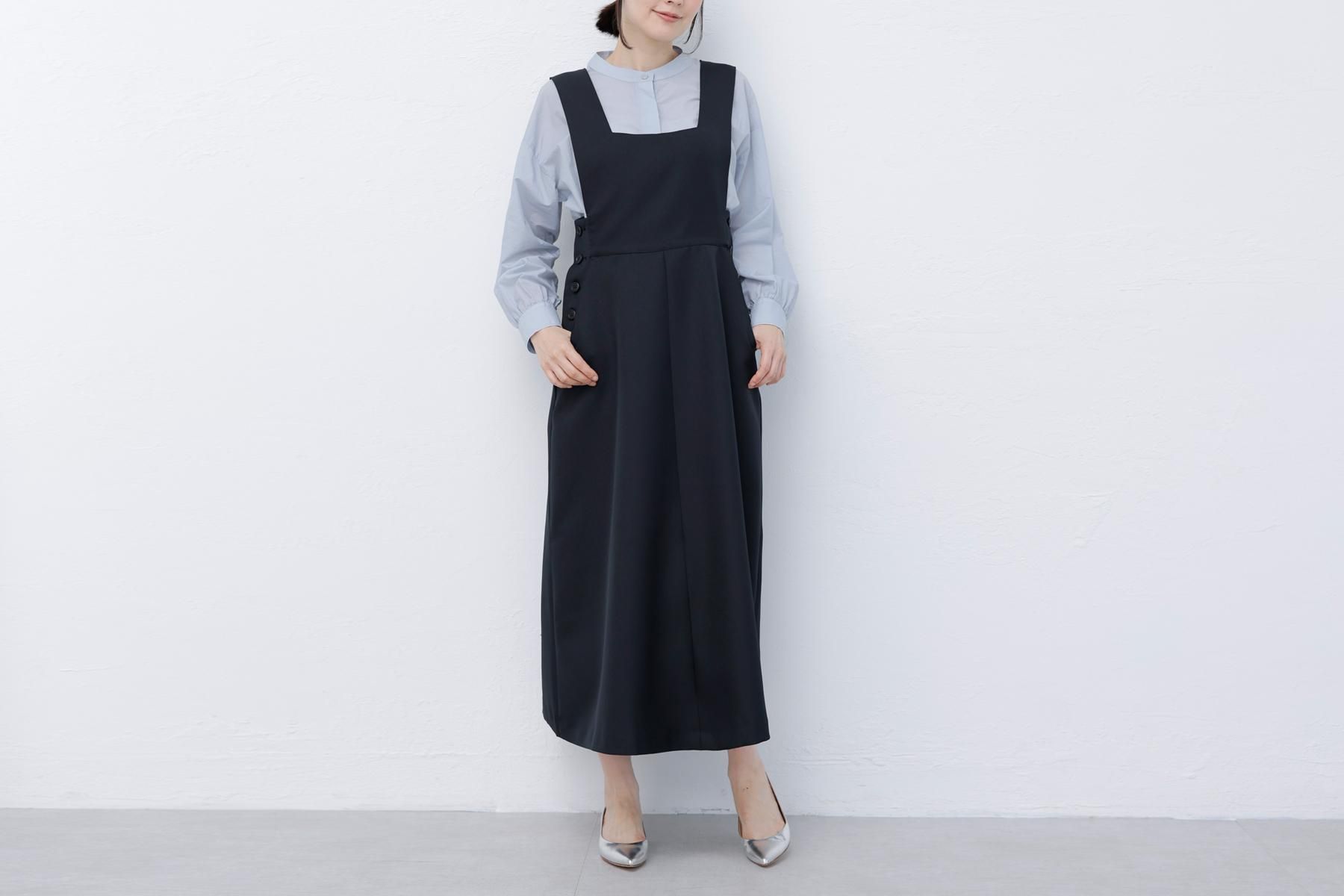【hobonichi+a.】スクエアジャンパースカート　黒 大橋歩さんの「hobonichi + aa.」2020aw - ほぼ日刊イトイ新聞