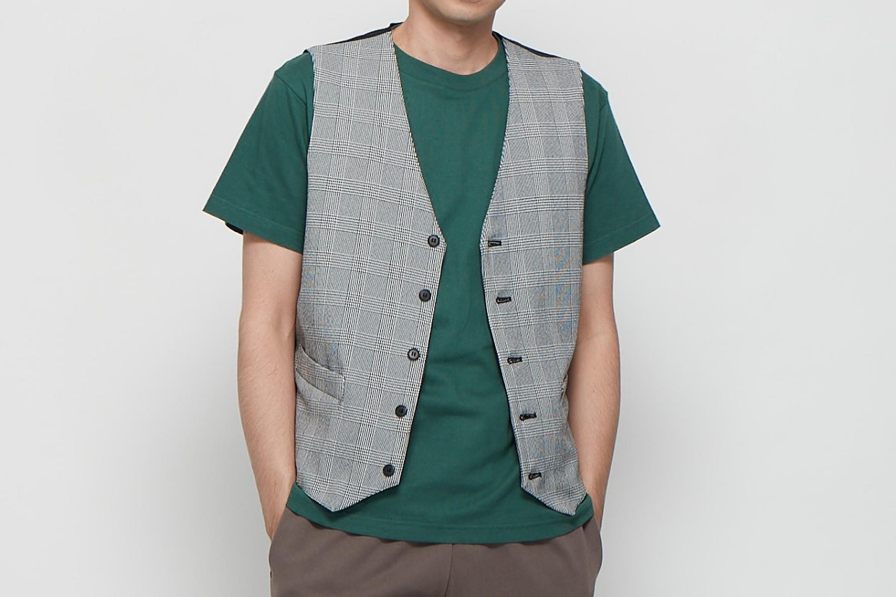 グレンチェック アシンメベスト ENFOLD(エンフォルド)｜グレンチェック アシンメベスト