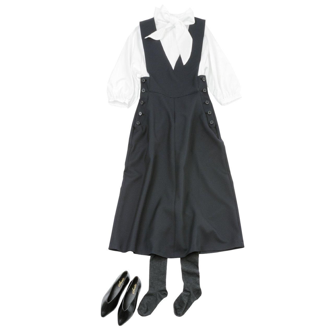 ジャンパースカートVネック制電｜スズショウ・アンナ