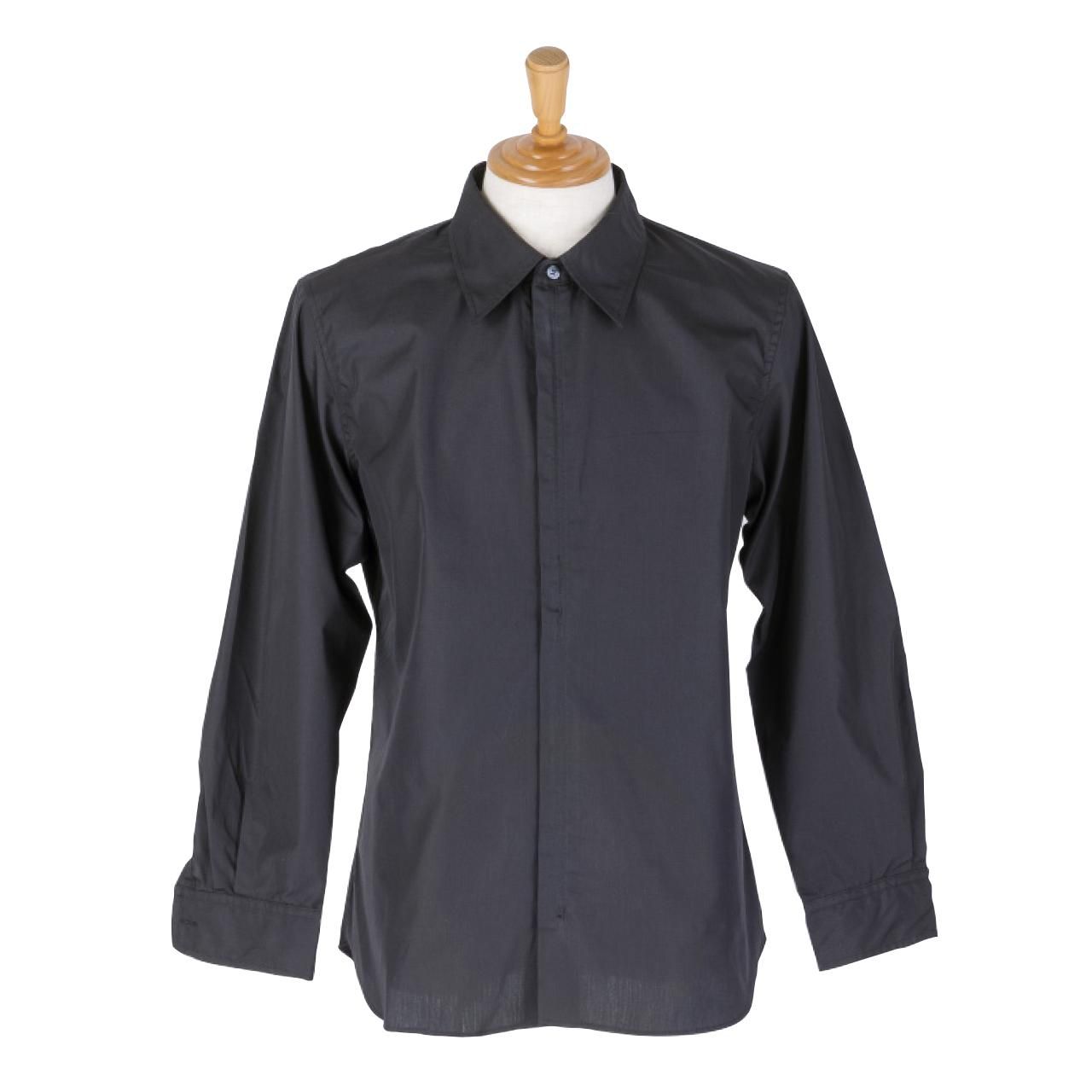 ブラック 長袖シャツ ジッパー付き ジッパーシャツメンズ｜スズショウ・アンナ