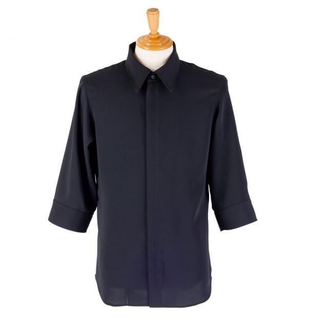 全方向ストレッチジッパーシャツメンズ七分袖｜スズショウ・アンナ