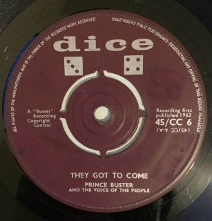 PRINCE BUSTER - THEY GOT TO COME