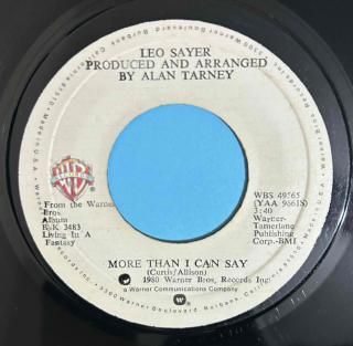 LEO SAYER - MORE THAN I CAN SAY