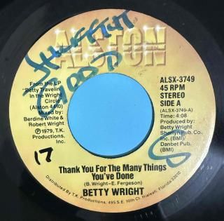 BETTY WRIGHT - THANK YOU FOR THE MANY THINGS YOUVE DONE