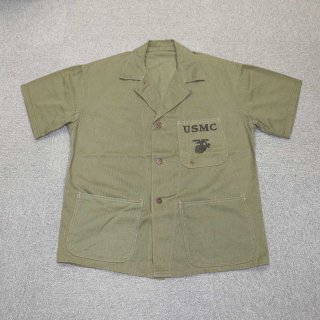 40's  U.S. MARINE CORPS   cotton  s/s  shirt    ɽʤ    army green
