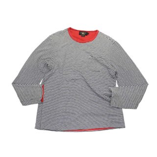RRL  cotton  2 face  L/s  T-shirt    ɽS   graywhitered