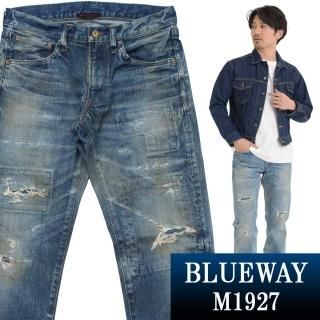 1952:BLUE WAY JAPAN デニムジーンズ　つぎはぎ　ゆったり　L BLUE WAY - BLUE WAY ジーンズの通販 by ムウスケのなんでも屋