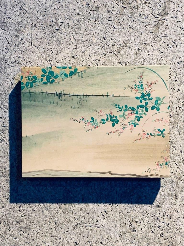 Masaオリジナル時代屏風パネル® 23 114 48萩図20× 15 - Antiques & Art