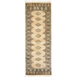 パキスタン緞通 手織 ウール 絨毯 10×20  ベージュ系 ランナー 廊下敷きサイズ 約64×179cm