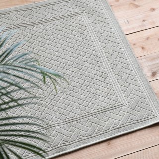 夏 ラグ 天然素材 エジプト綿 洗える カーペット ループパイル グリーン系 110×170cm~ ナイル931