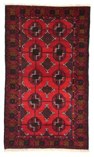 アフガントライバル バルーチ絨毯 約90×140cm 赤系 A003