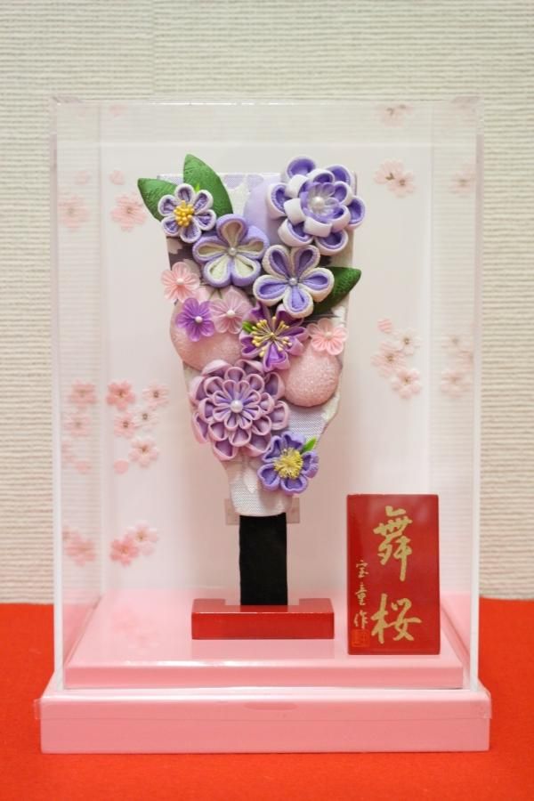 羽子板 立体振袖 ガラスケース15号・サイズ間口約32×奥行約28×
