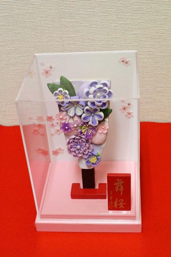 羽子板 7号 花づくし 紫 アクリルケース 一式[DC-3583] - 飯田