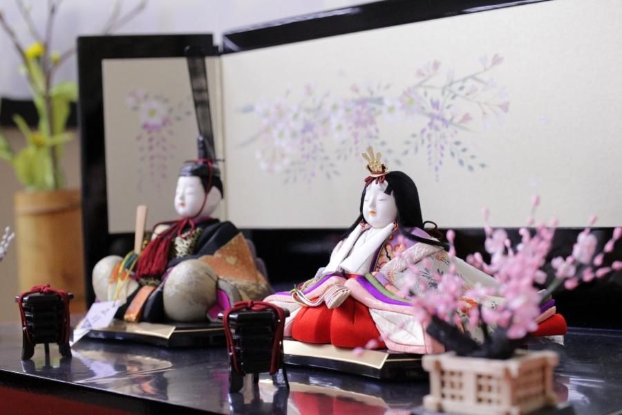 雛人形 木目込み飾り 久月作 ほのか 真咲雛 青 立ち雛 木目込み