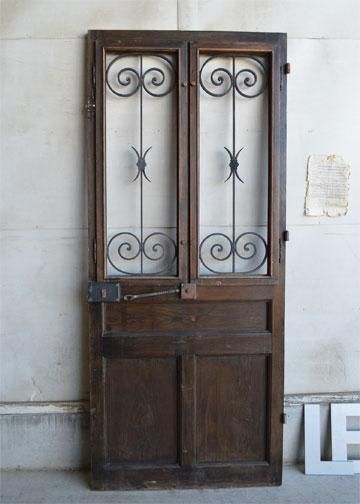 アンティーク フランス アイアン格子 ウッドドア 扉 店舗什器 ドア