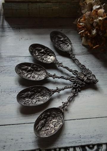 ピューター　ミニオーバル皿1枚　スプーン1本　フランス　アンティーク ピュータースプーン フランスアンティーク ④ | OGISHIMA COFFEE