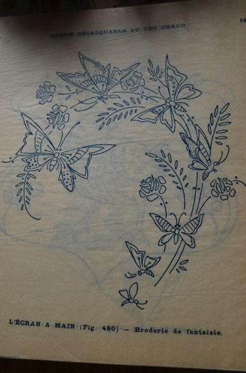 ★フランスアンティーク/手芸/刺繍/レース編物/図案/3冊セット★実物大型紙付き 0_bc78e59282e2f48a98ab91da42fd