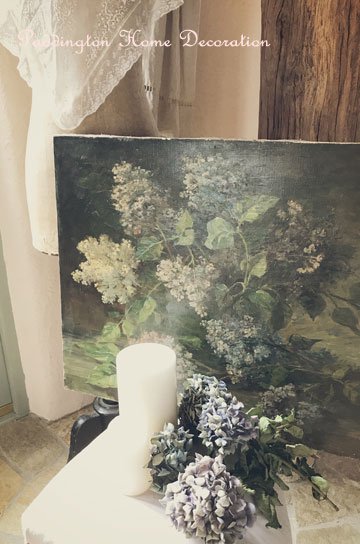 リラの花のフレンチアンティーク油絵【パディントン】｜アンティーク家具