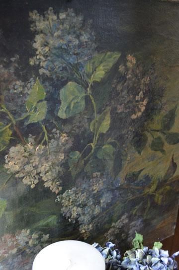 リラの花のフレンチアンティーク油絵【パディントン