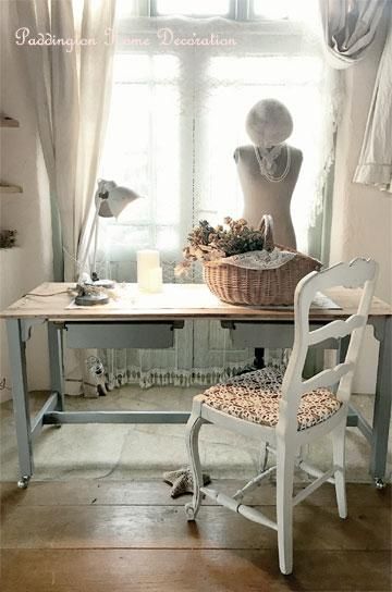 フランスアンティークホワイト家具オールドパイン