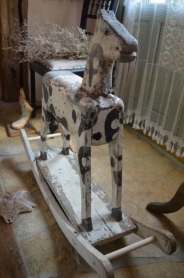 フレンチアンティークロッキングホース木馬【パディントン