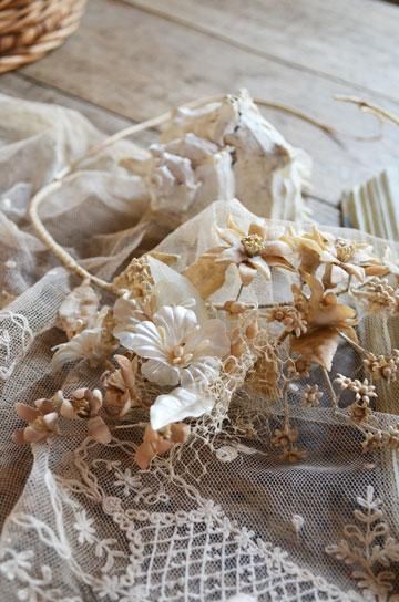 フランスアンティーク　花冠 フランスアンティーク亭ベルエポック 花冠の聖母マリア 石膏像