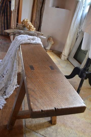 オーク製フレンチアンティークベンチ【パディントン】｜アンティーク家具