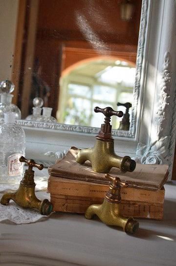 レトロ金属製蛇口 6個セット アンティーク