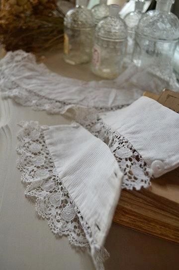 アンティーク ブリュッセルレース ポワンドローズ カフス用レース 付け
