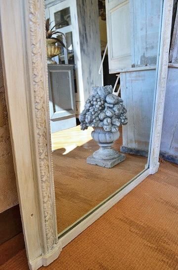 トールペイント(ローズマリング)ミラー特大 ローズガーランド装飾のモールディングミラー【パディントン