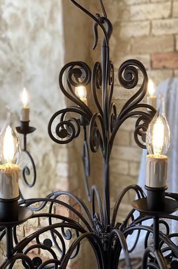 ブラックアイアンシャンデリア【パディントン】｜アンティーク家具
