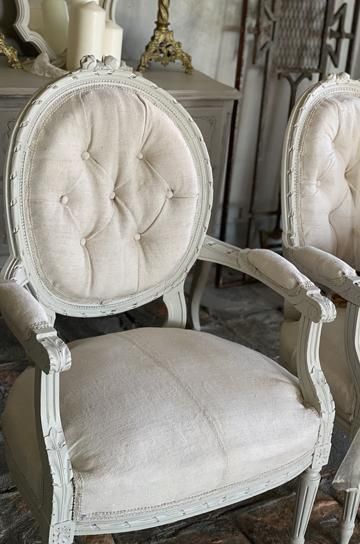 ルイ16世フレンチアームチェア【パディントン】｜アンティーク家具