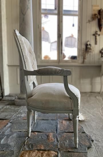 GMHS544A○西洋 アームチェア 椅子 サロンチェア ファブリック クラシッ ルイ16世フレンチアームチェア【パディントン】｜アンティーク家具