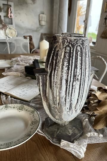 花瓶 フラワーベース　アンティーク　錫 アンティーク錫製フラワーベース【パディントン】｜アンティーク家具