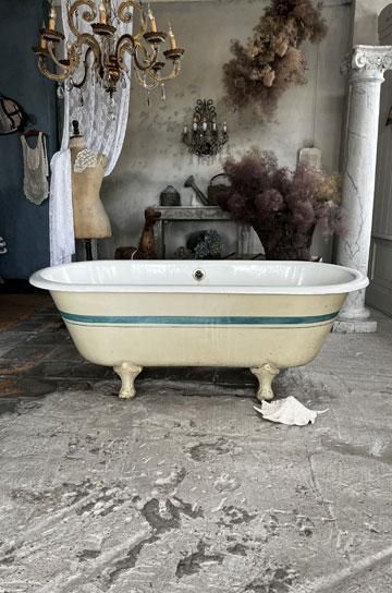 アンティークバスタブ ホワイト 鋼鉄製 フレンチアンティークエナメルバスタブ【パディントン】｜アンティーク家具