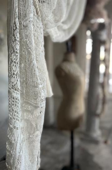 アンティークレース　イギリスヴィンテージ　ノッティンガムレース　バランスカーテン アンティークレース イギリスヴィンテージ ノッティンガムレース