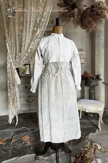 フレンチリネン♡ギャザーダブリエ　フレンチダブリエ　アンティーク風エプロン❣️ フレンチリネン♡ギャザーダブリエ フレンチダブリエ アンティーク風