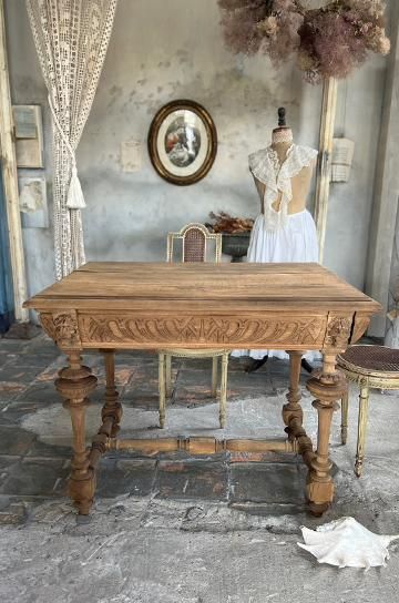 木製テーブル オーバル天板 フランスアンティーク | OGISHIMA