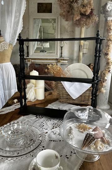 ブラックナポレオンシェルフ【パディントン】｜アンティーク家具