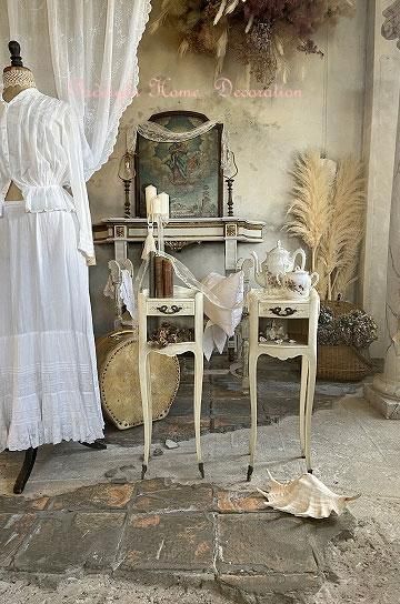 トールペイント サイドチェスト ロココ調 アンティーク家具